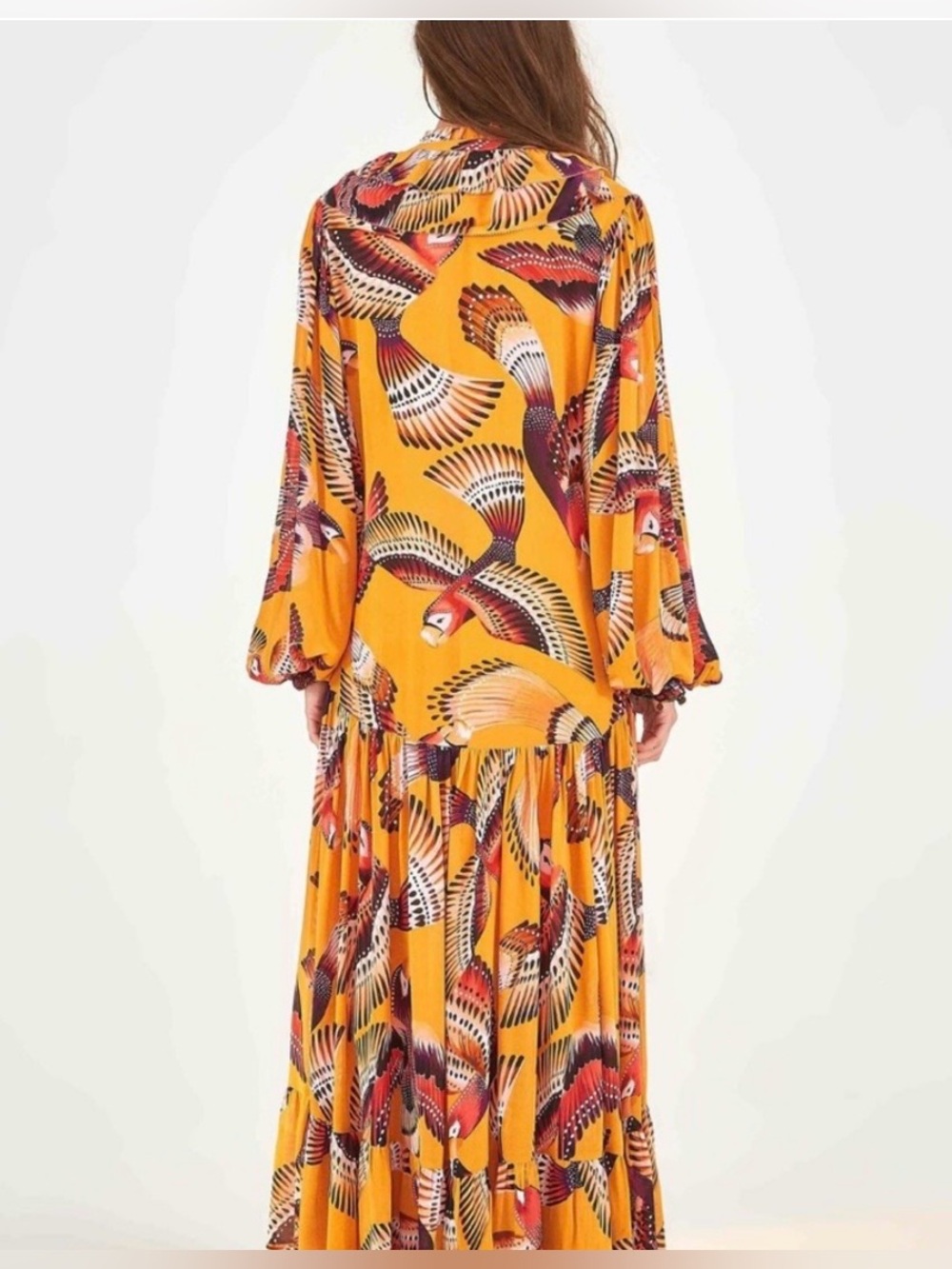 FARM Rio Orange Bird-Print Maxi Dress - Picture 3 of 16